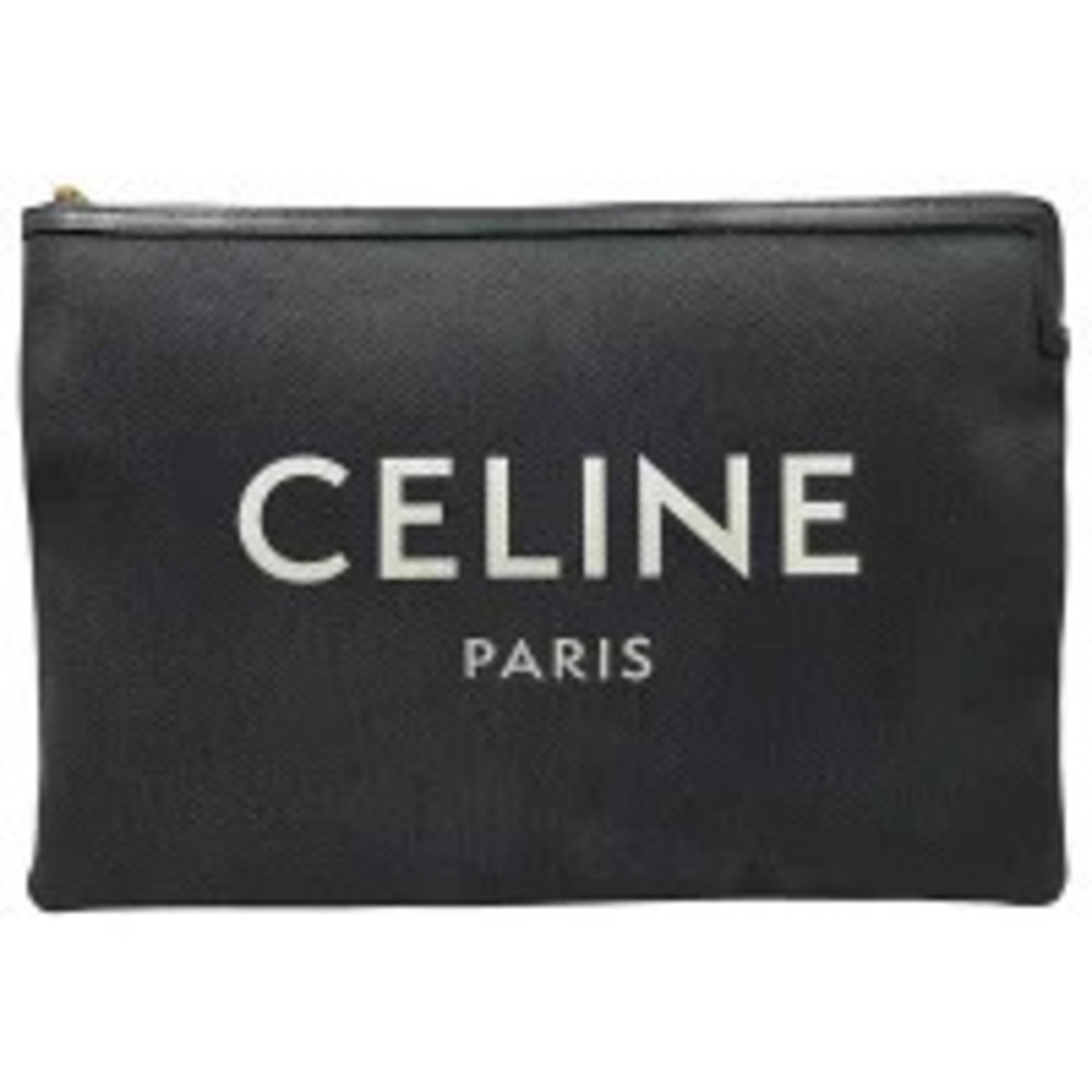 Celine Canvas Clutch Bag Black MK